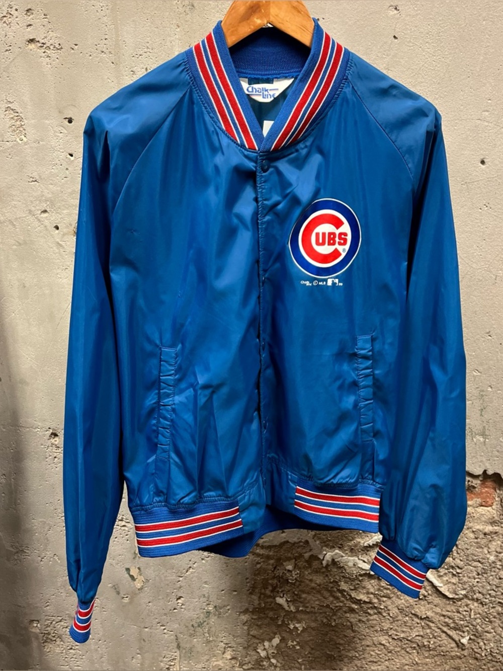 Vintage 1989 Chalk Line MLB Chicago Cubs Varsity Lightweight Jacket Youth XL